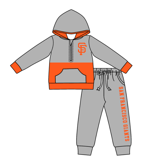 Custom moq 5 mix size eta 6-8weeks milk silk summer teams gray baby boy clothes hooded long sleeve pants sets-25.10.24
