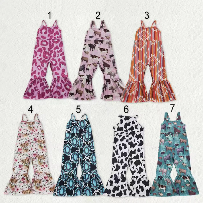 RTS NO MOQ Sibling baby girl clothes matching western suspender jumpsuit 7