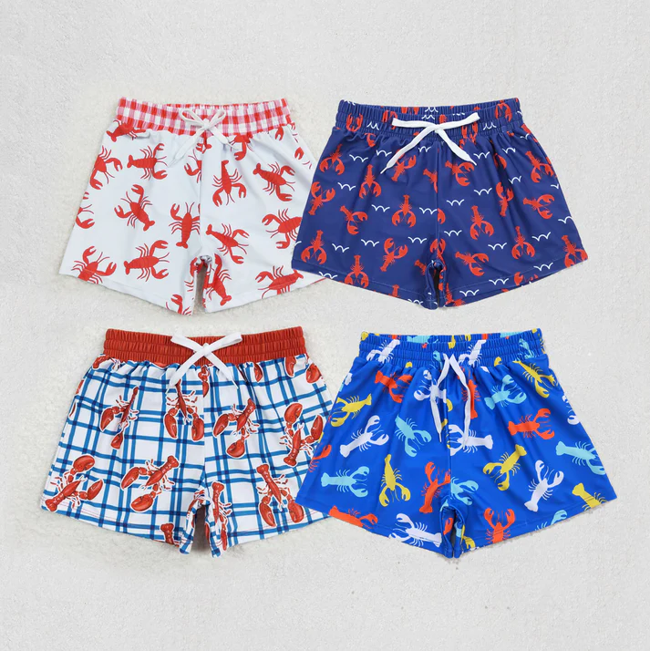 RTS NO MOQ baby boy clothes crab summer swim trunks