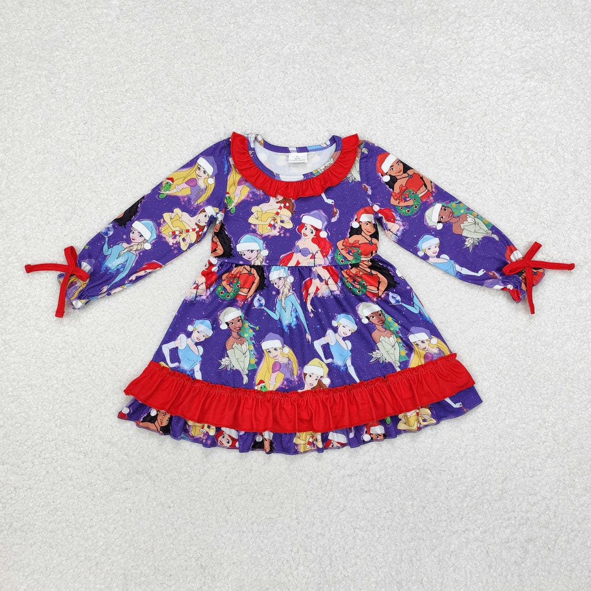 RTS NO MOQ ETA 5/7days arrived GLD0815 Christmas red purple long-sleeved dress