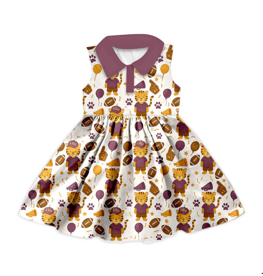 Custom moq 5 mix size milk silk summer teams baby girls clothes team sleeveless dress 1 and dress 5-25.7.12