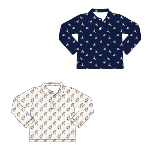 Custom moq 5 each style eta 6-7weeks baby boy clothes duck long sleeve tops 2-25.8.14
