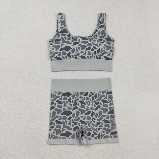 RTS NO MOQ Sibling Adult Women's camouflage Tank Top and shorts and set