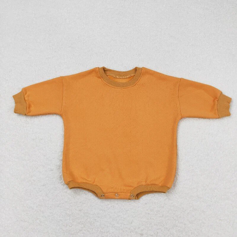 RTS NO MOQ Sibling baby girl boys clothes Fleece-lined long-sleeved bodysuits