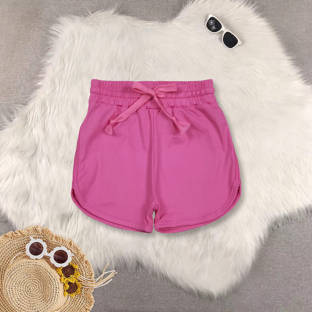 RTS NO MOQ Sibling baby girls clothes rose red long sleeve top shorts yoga sets