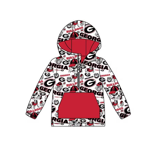 Custom moq 3 eta 6-7weeks Boys' Black "G" White Hooded Zip-Up Pullover