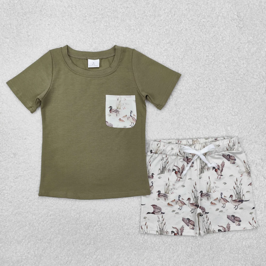 RTS NO MOQ Sibling Baby boy clothes camouflage Short Sleeve shorts Suits