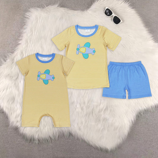 Baby Boys Shirt Shorts Summer embroidery Rompers Outfits Clothes Sets