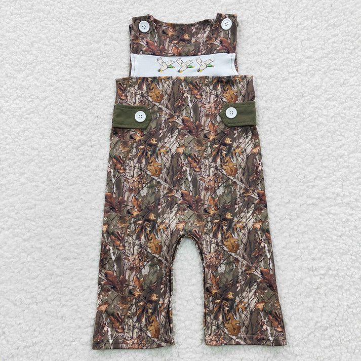 RTS baby girls and boys clothes embroidery duck Short Sleeve rompers