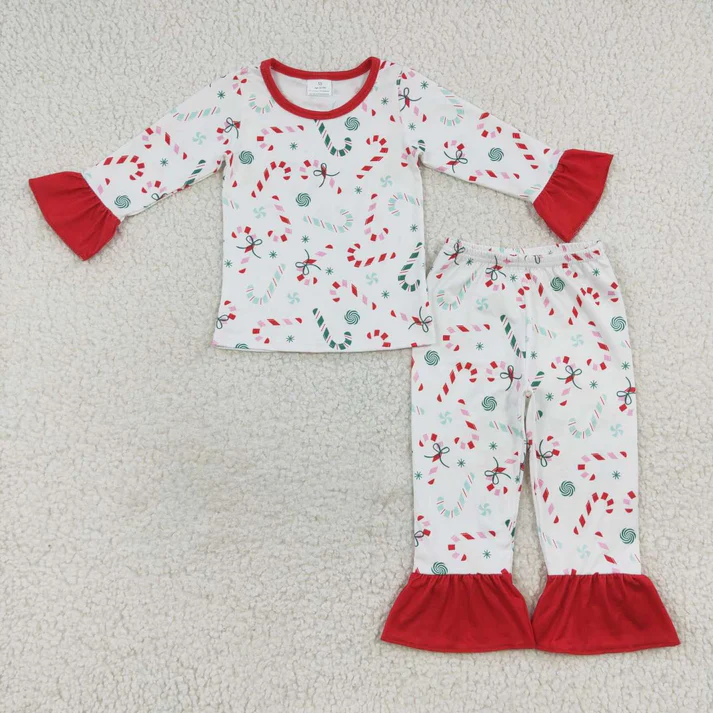 RTS NO MOQ Sibling Baby girls clothes Christmas long-sleeved trousers suit & rompers