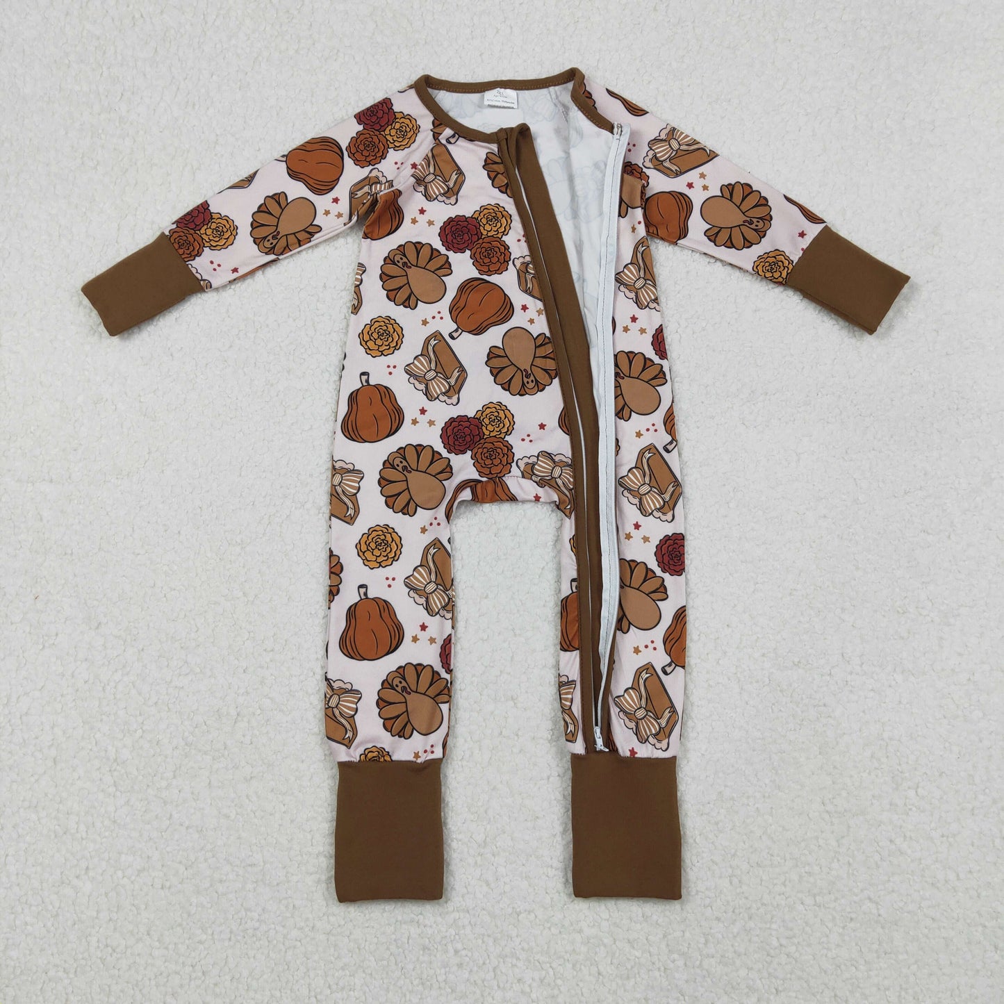 RTS NO MOQ Sibling Baby boy girls clothes Thanksgiving turkey long-sleeve rompers
