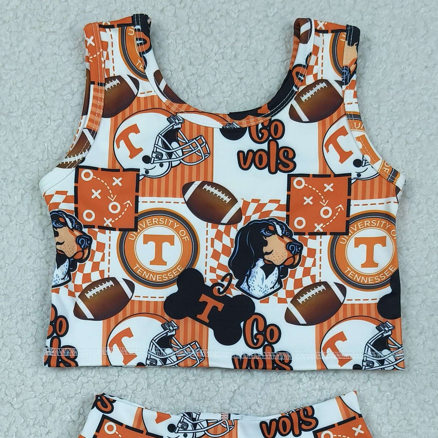 RTS NO MOQ GSD3613 Baby Girls Football Vest Ruffle Skirt Yoga Active Team Clothes