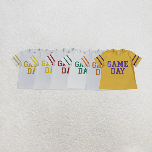 RTS NO MOQ Sibling Baby Girls Game Day Yoga Active Tee Shirts Tops