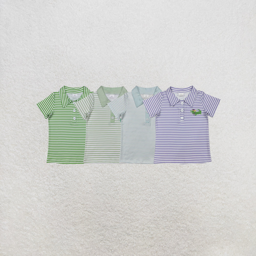 RTS NO MOQ Sibling Baby Boys Stripes Short Sleeve Tee Pullovers Tops