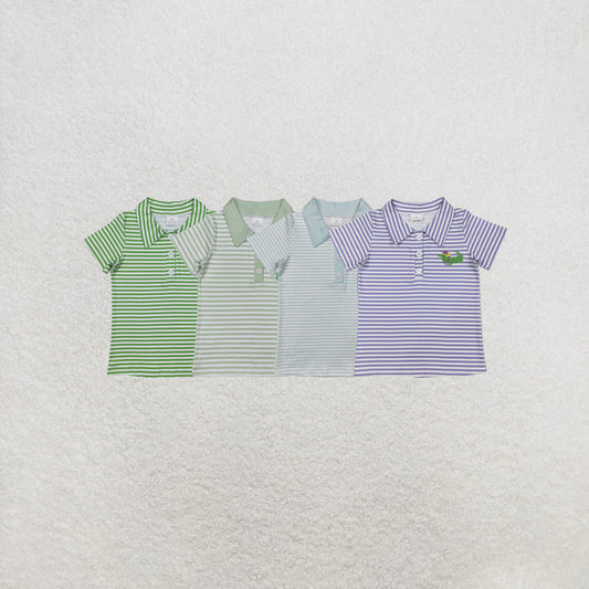 RTS NO MOQ Sibling Baby Boys Stripes Short Sleeve Tee Pullovers Tops