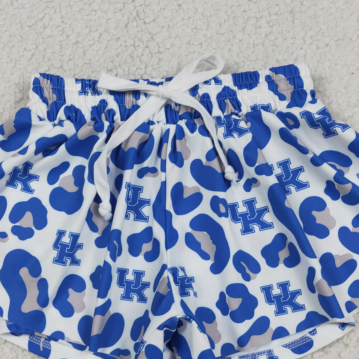 RTS NO MOQ SS0812 Baby Girls Blue Leopard Active Yoga Shorts Team Butterfly Bottoms for Toddlers