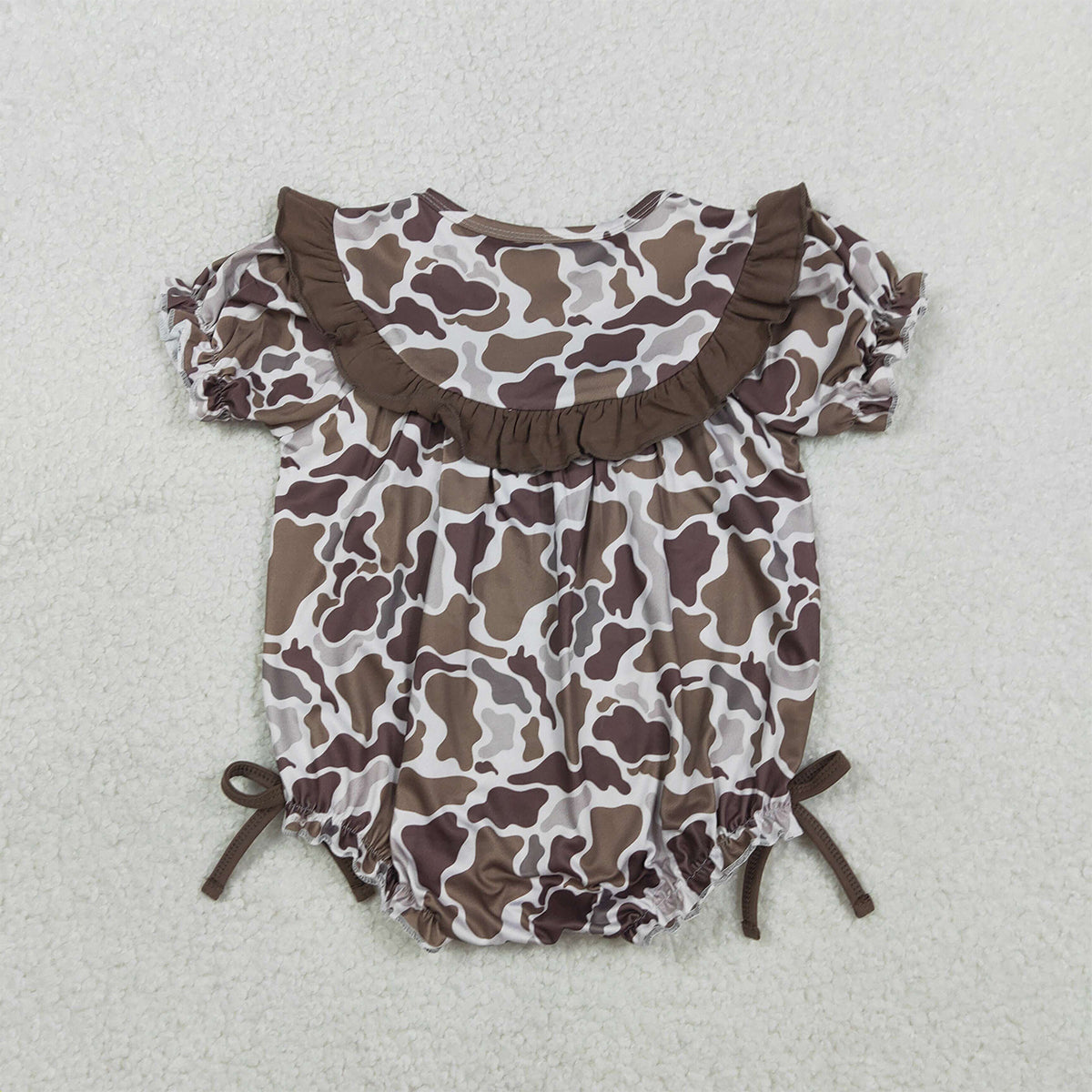 RTS NO MOQ SR3888 Mama's Bestie Camouflage Girls Romper Short Sleeves Embroidery Outfit for Little Girls