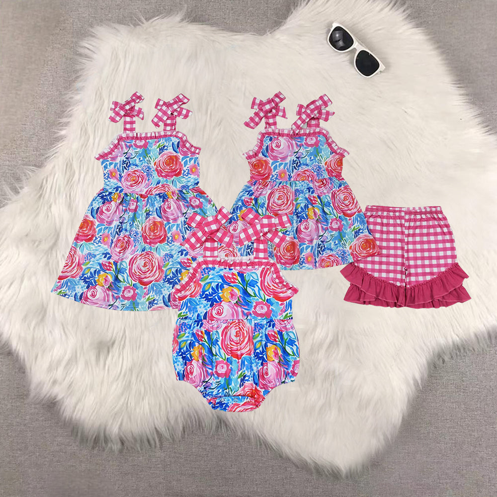 RTS Sibling Sbaby girls clothes Short Sleeve Shorts sets dress romper