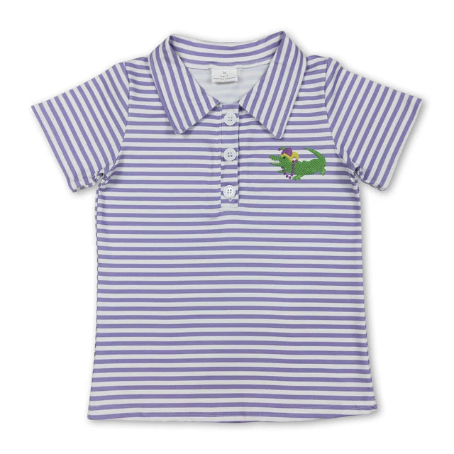 RTS NO MOQ Sibling Baby Boys Stripes Short Sleeve Tee Pullovers Tops