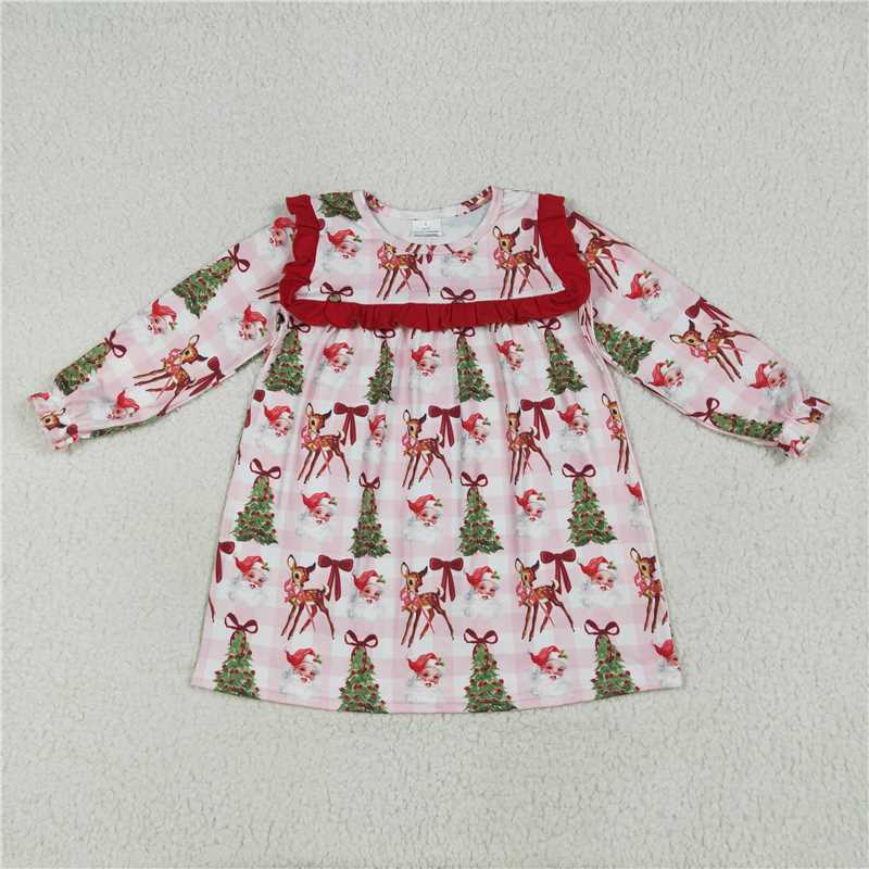 Baby Girls Christmas Deer Collection - Red Ruffle Flare Pant Set & Pink Plaid Dress