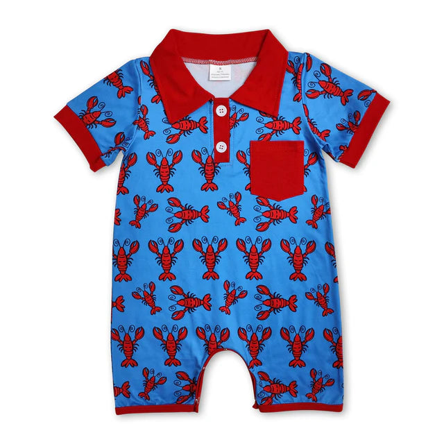RTS NO MOQ Sibling Baby Infant Boys Pocket Rompers