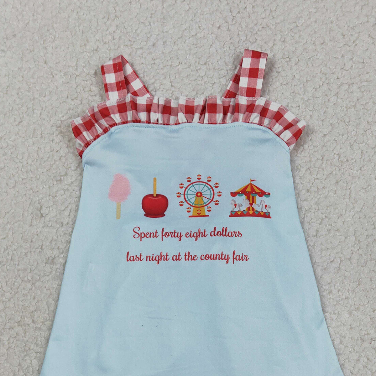 RTS NO MOQ SR3055 Baby Girls Ruffle Rompers with Strap Park Back Bows Cute Outfit