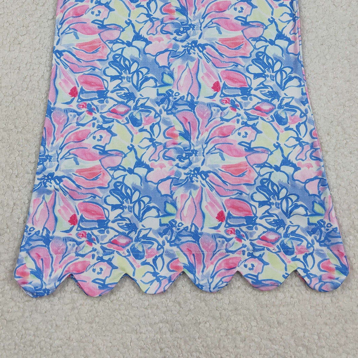 RTS NO MOQ GSD3627 Baby Girls  Sleeveless Ruffle Knee-Length Dress with Button Floral Print Children's Clothing
