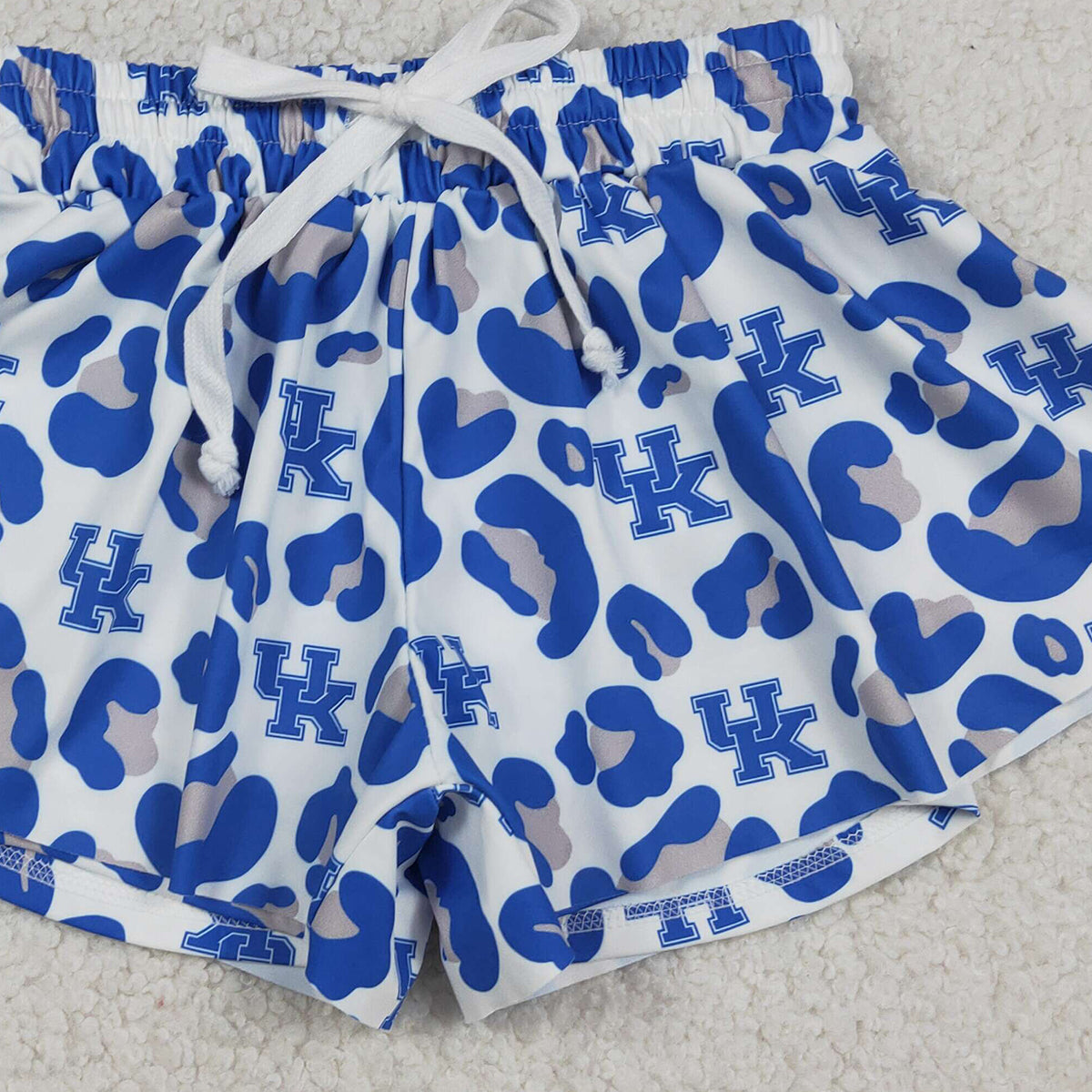 RTS NO MOQ SS0812 Baby Girls Blue Leopard Active Yoga Shorts Team Butterfly Bottoms for Toddlers