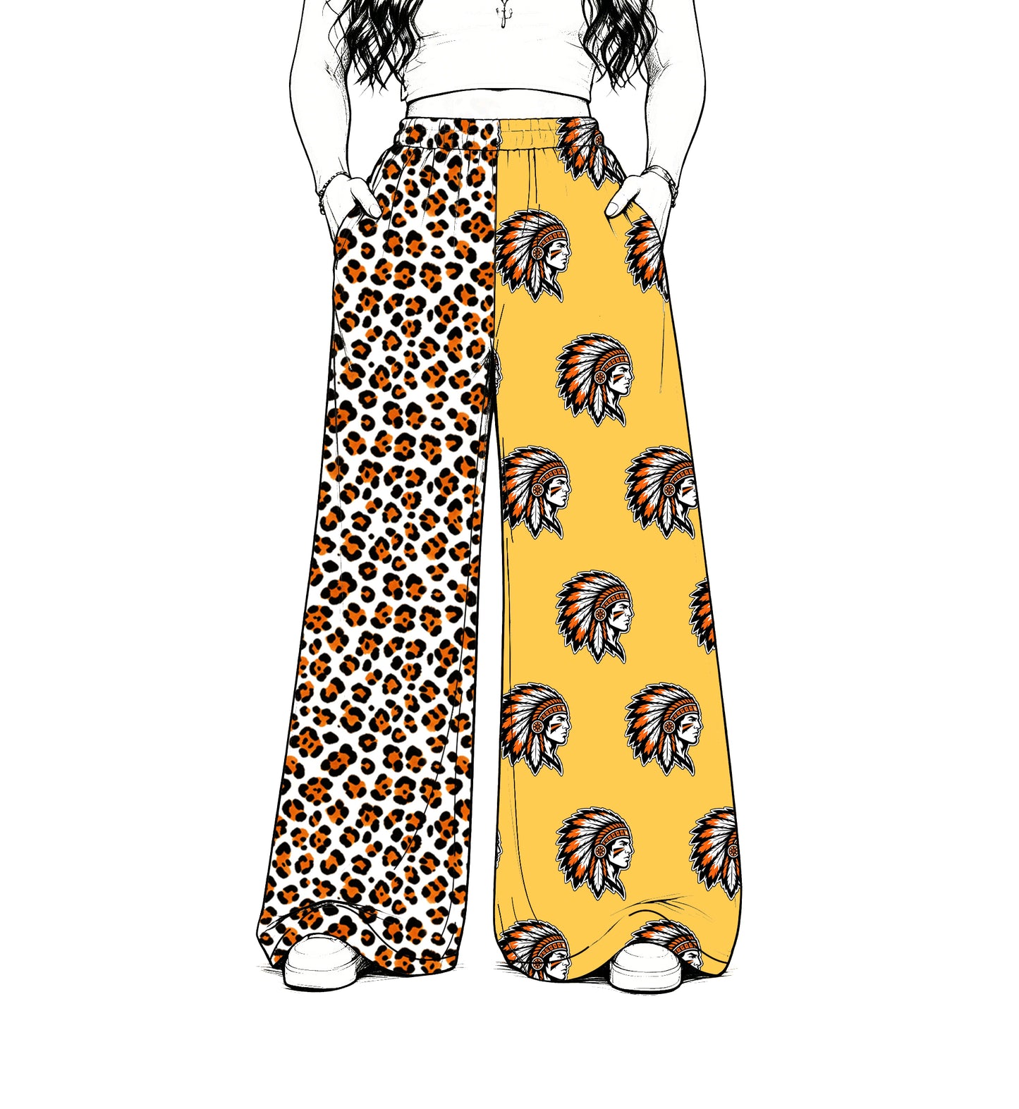 custom moq 5 mix size XY071808 Baby Kids Leopard Patchwork Team Pants Casual Daily Sport Bottoms
