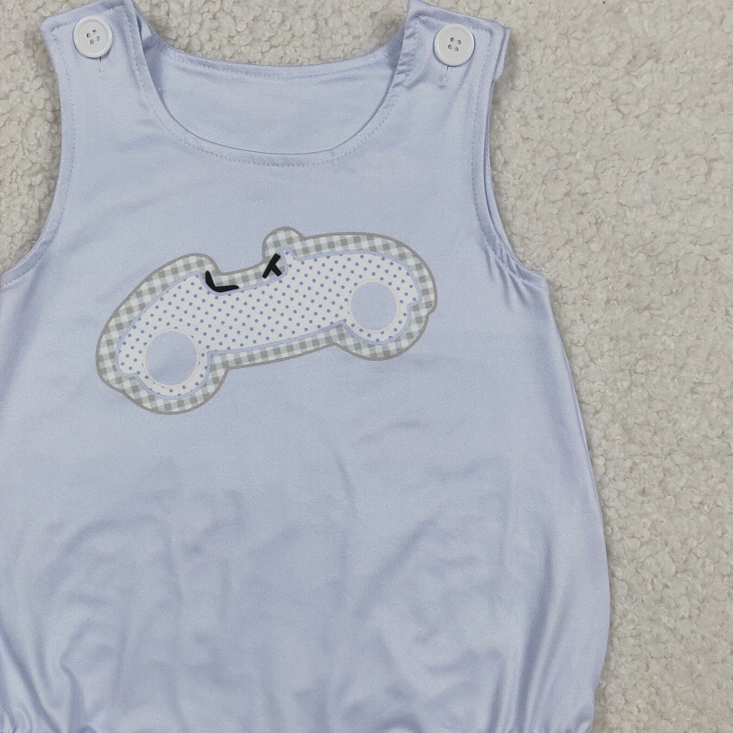 RTS NO MOQ SR4013 Baby Boys Blue Cars Sleeveless Summer Casual Rompers