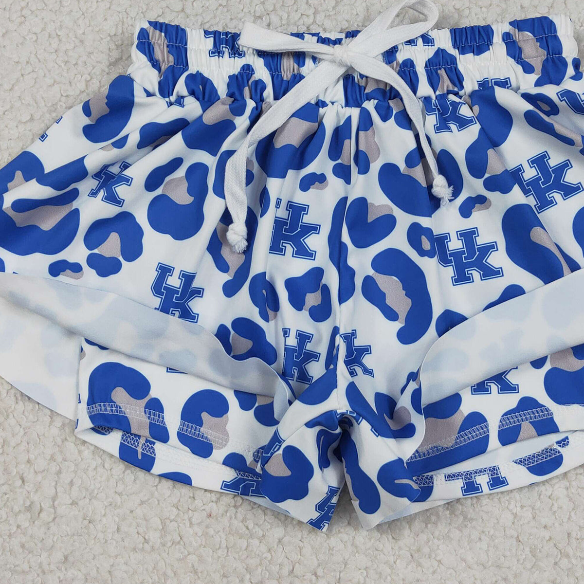 RTS NO MOQ SS0812 Baby Girls Blue Leopard Active Yoga Shorts Team Butterfly Bottoms for Toddlers