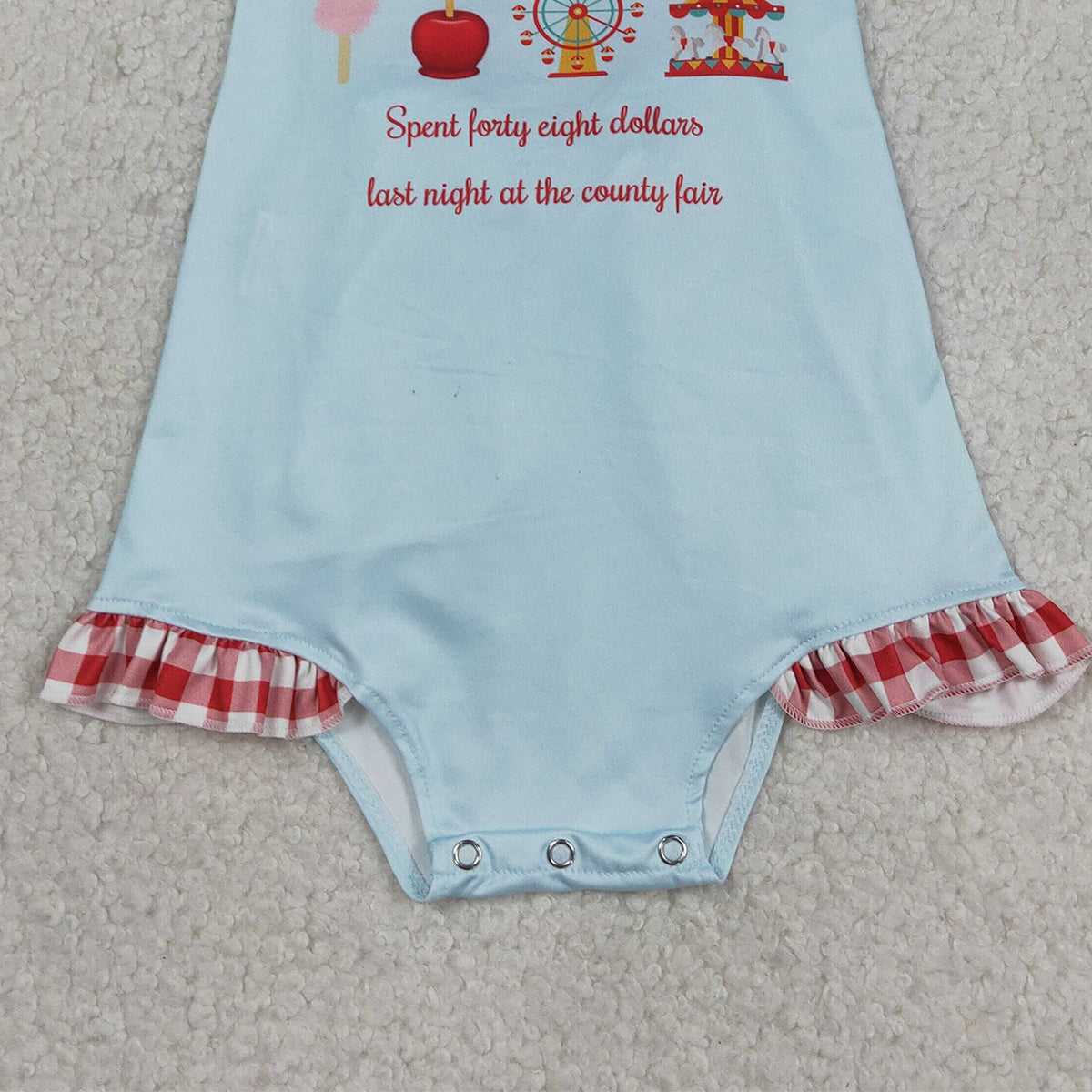 RTS NO MOQ SR3055 Baby Girls Ruffle Rompers with Strap Park Back Bows Cute Outfit