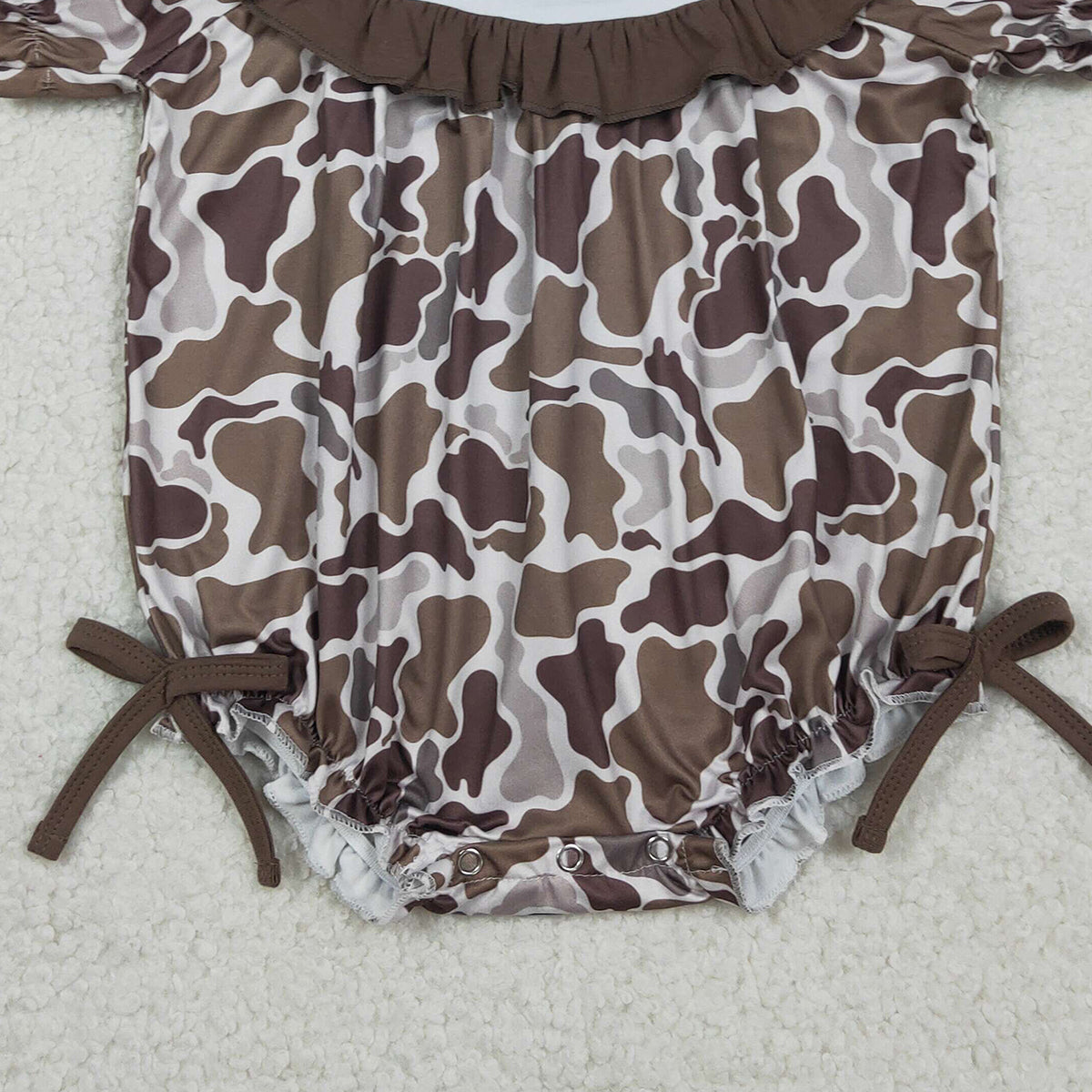 RTS NO MOQ SR3888 Mama's Bestie Camouflage Girls Romper Short Sleeves Embroidery Outfit for Little Girls