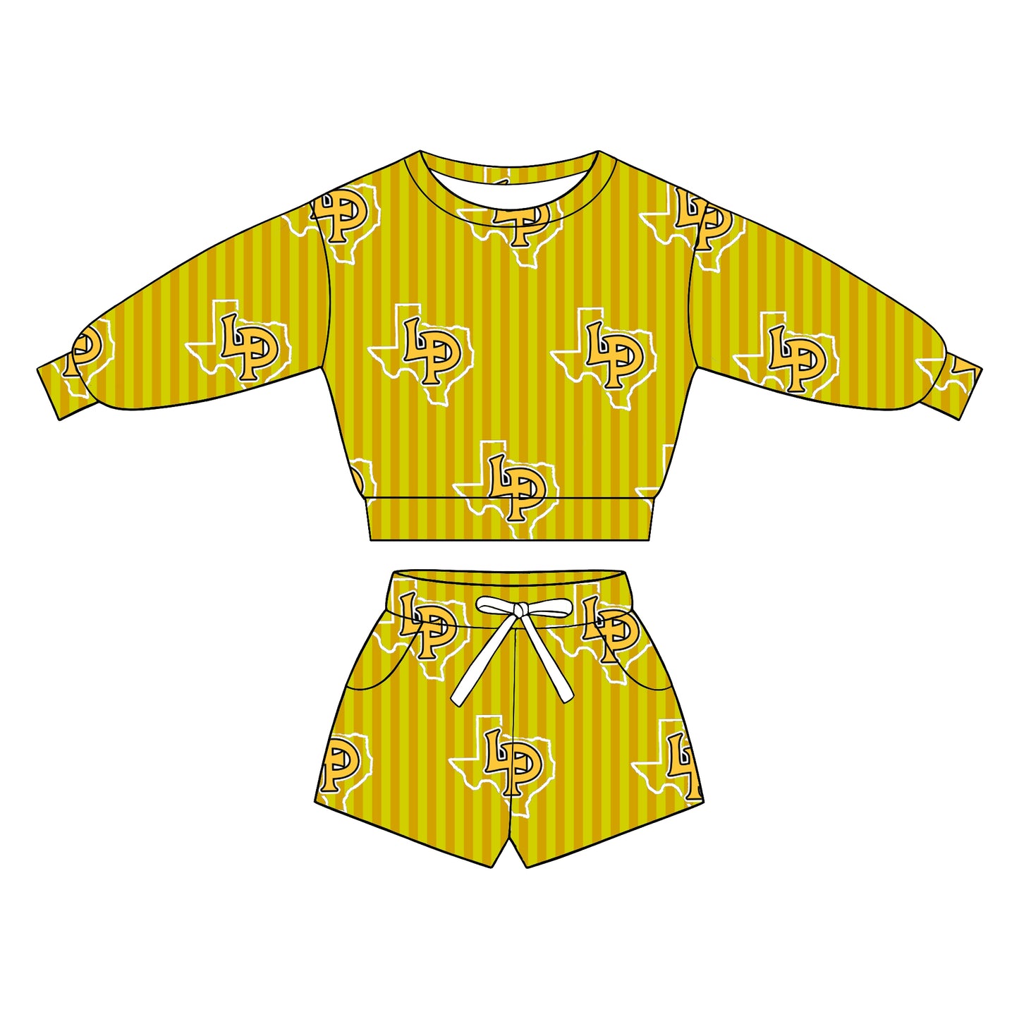 custom moq 5 mix size  XY072208 Baby Kids Stripe Long Sleeve Top Drawstring Shorts Team Casual Clothes Set