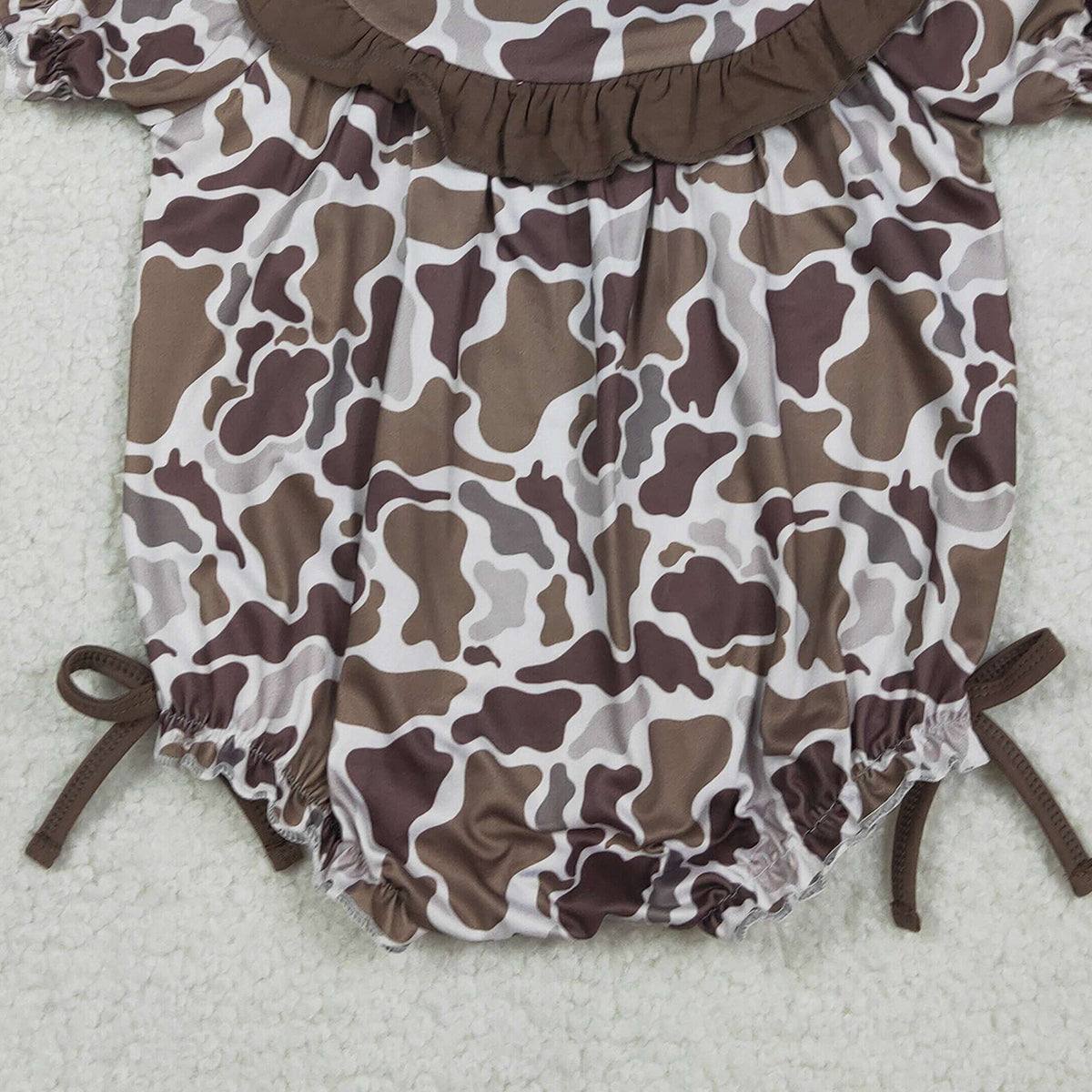 RTS NO MOQ SR3888 Mama's Bestie Camouflage Girls Romper Short Sleeves Embroidery Outfit for Little Girls