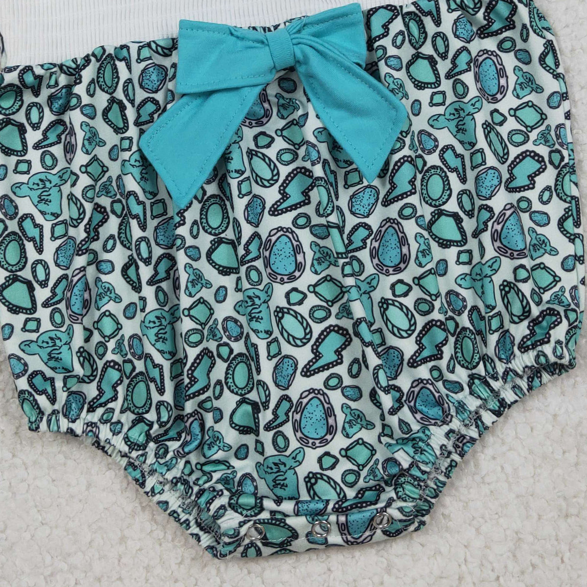 RTS NO MOQ SR3863 Smocked Mama's Bestie Baby Girls Collar Western Ruffle Rompers Cute Baby Outfit Summer Clothes for Infants