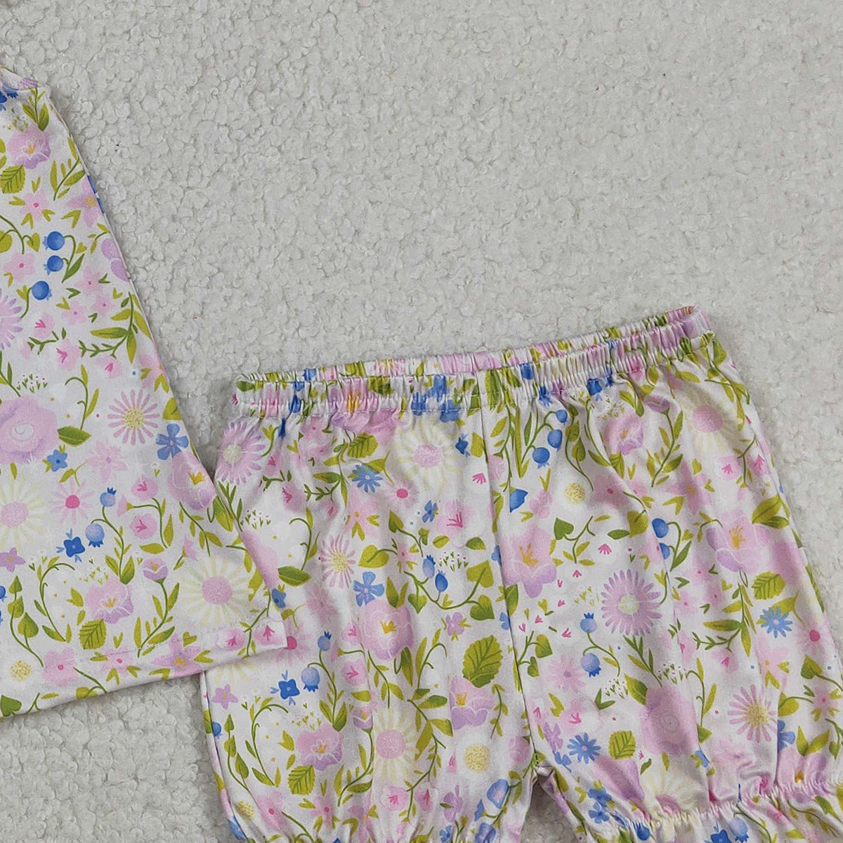 RTS NO MOQ GSSO2778 Baby Girls Pink Strap Floral Tunic Ruffle Shorts Outfit Set Cute Baby Girl Clothing Set