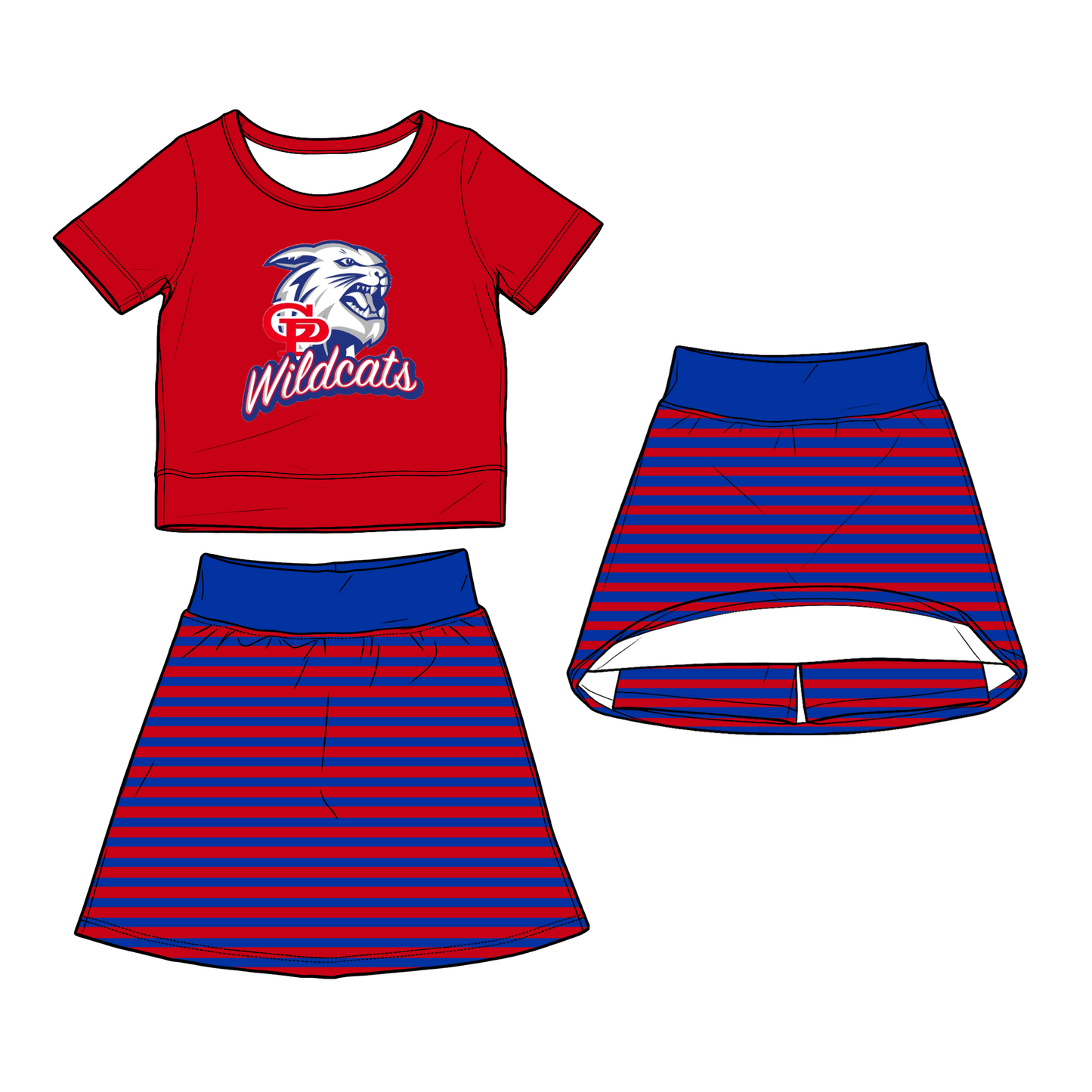 custom moq 5 mix size XY070208 Baby Girls Summer Short Sleeve Top Striped Skirt Clothes Set