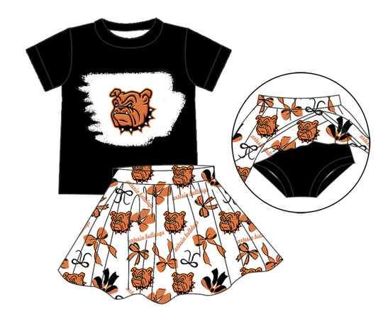 Custom moq 5 each style eta 6-7weeks baby girl clothes team black short sleeve briefs sets-25.7.23