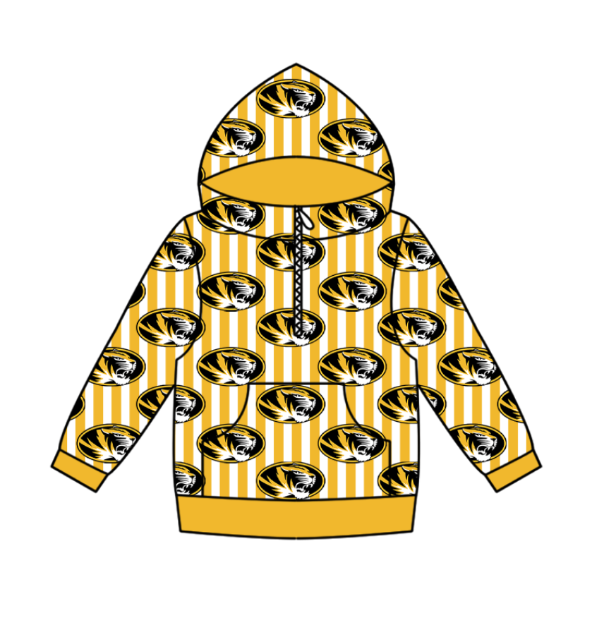 Custom moq 5 mix size milk silk summer team baby boy clothes yellow hooded long sleeve top-25.10.27