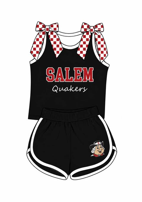 custom moq 5 mix size KABRAT01 Adult Women Checked Bow Sleeveless Tank Top Shorts Summer Team Outfit