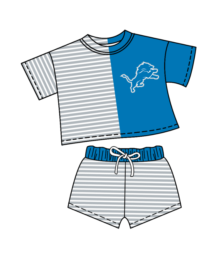 Custom moq 5 mix size milk silk baby girl clothes team sky blue short sleeve shorts sets and pants sets and romper and top and shorts