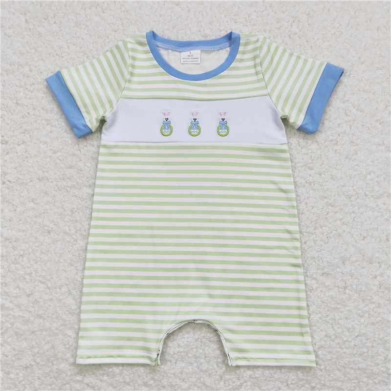 Baby boys Cowboy bunny gift prints solid color green plaid Sibling Sister Clothes Sets