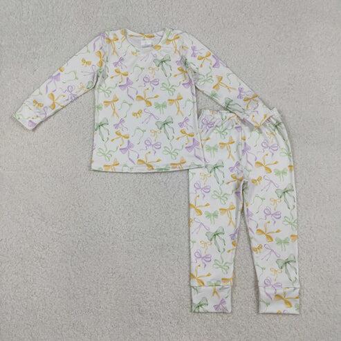 RTS NO MOQ Sibling Mardi Gras Baby Boys Girls Pajamas Clothing Set Infant Sleepwear
