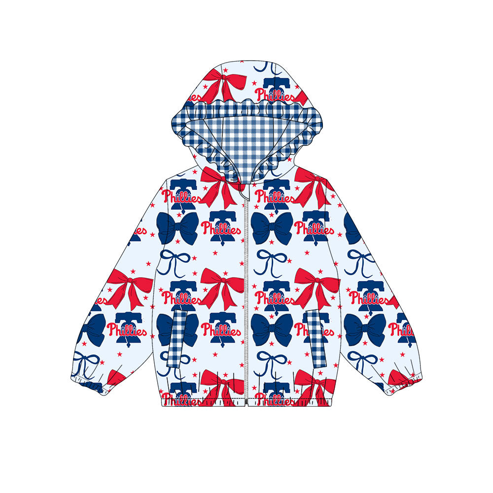 1002-Custom moq 8 mix size milk silk summer team baby girls clothes bow red and blue hooded long sleeve top-25.10.9