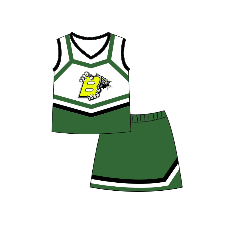 baby girl clothes team B green toddler girl summer outfit