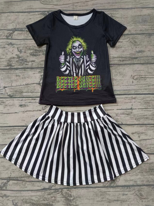 Custom moq 3 eta 6-7weeks  Green hair clown character black short sleeve skirt suit
