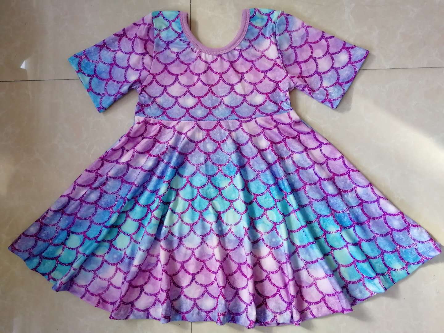 summer short sleeve large skirt
