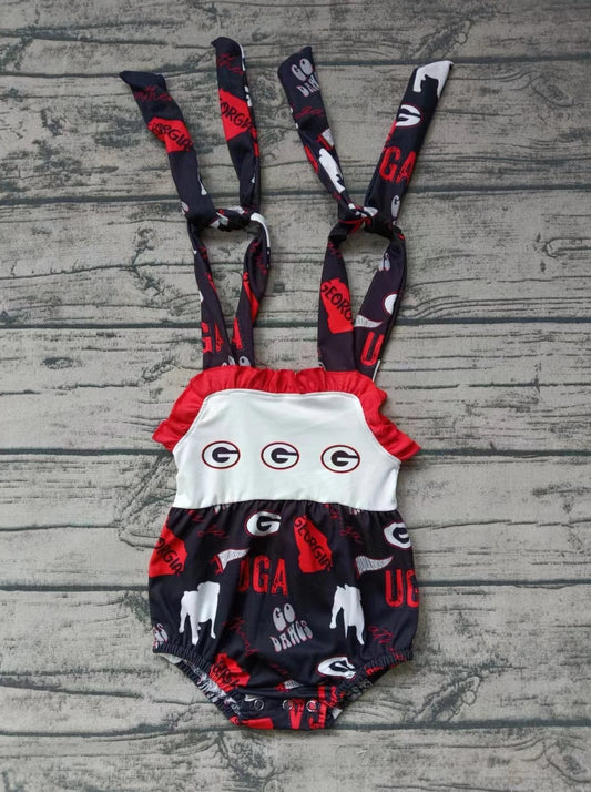 custom moq 5 eta 5weeks mix size team G baby girls clothes black suspender summer Romper