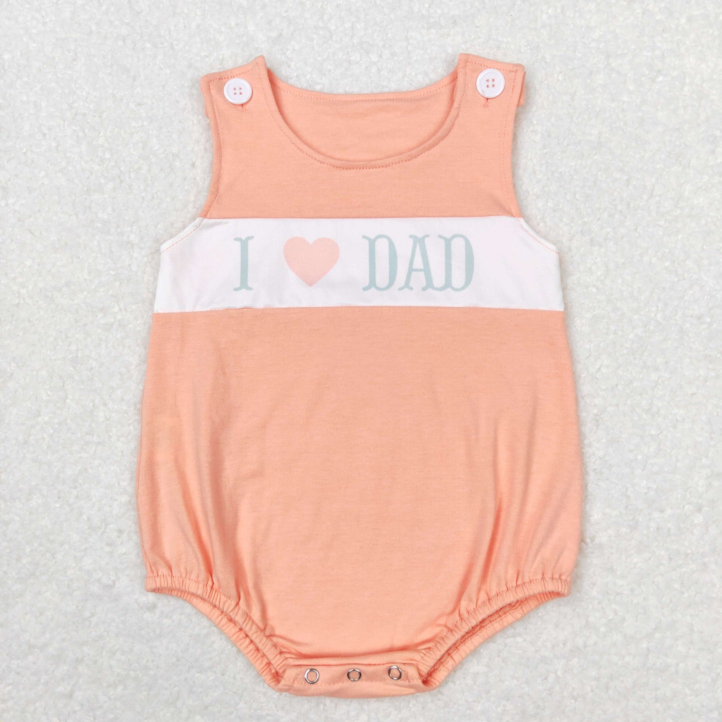 RTS NO MOQ（In Stock) I love dad letter pink and orange vest jumpsuit